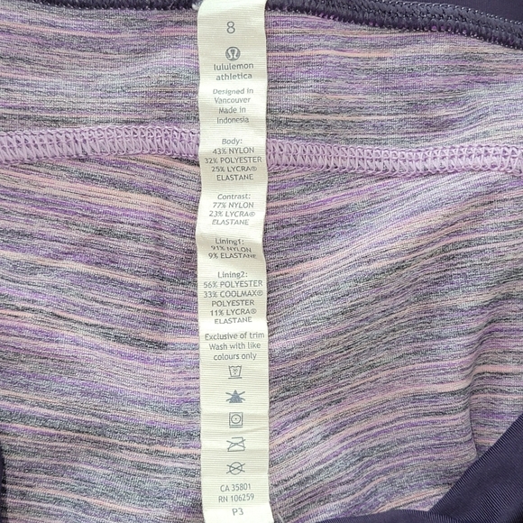 Lululemon Speed Tight Space Dye Camo Tender Violet Black Grape 8 Medium - Picture 6 of 7
